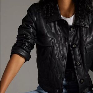 Brand New Maeve Quilted Faux Leather Jacket. Winter 2022 Anthropology.